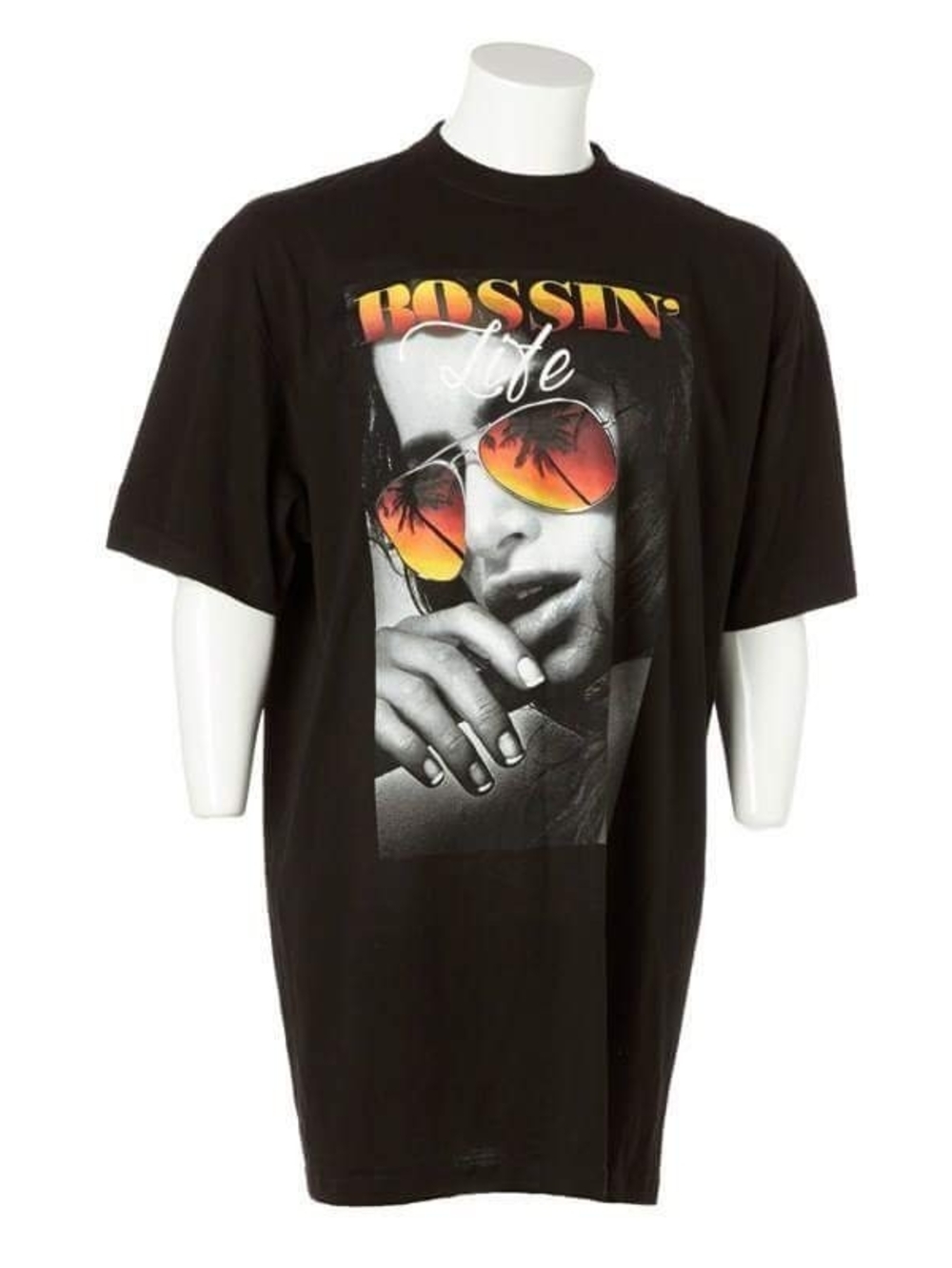 "Bossin' Life' Graphic Vibrant  T-Shirt  - Black..Mens Plus Size 3x. Brand New.